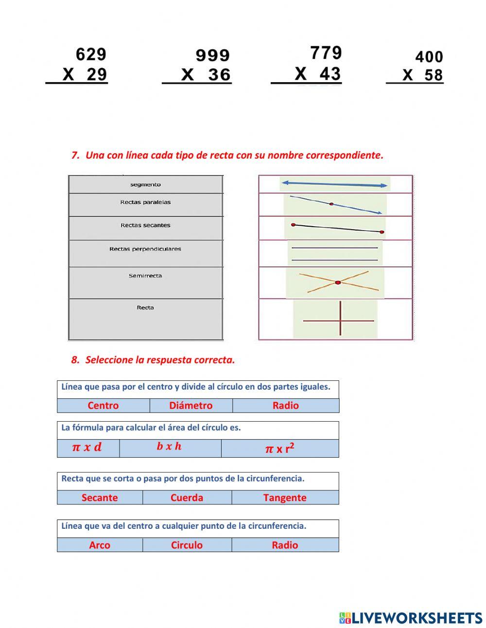 EXAMEN DE MATEMÁTICA DEL II QUIMESTRE PERIODO 2021-2022