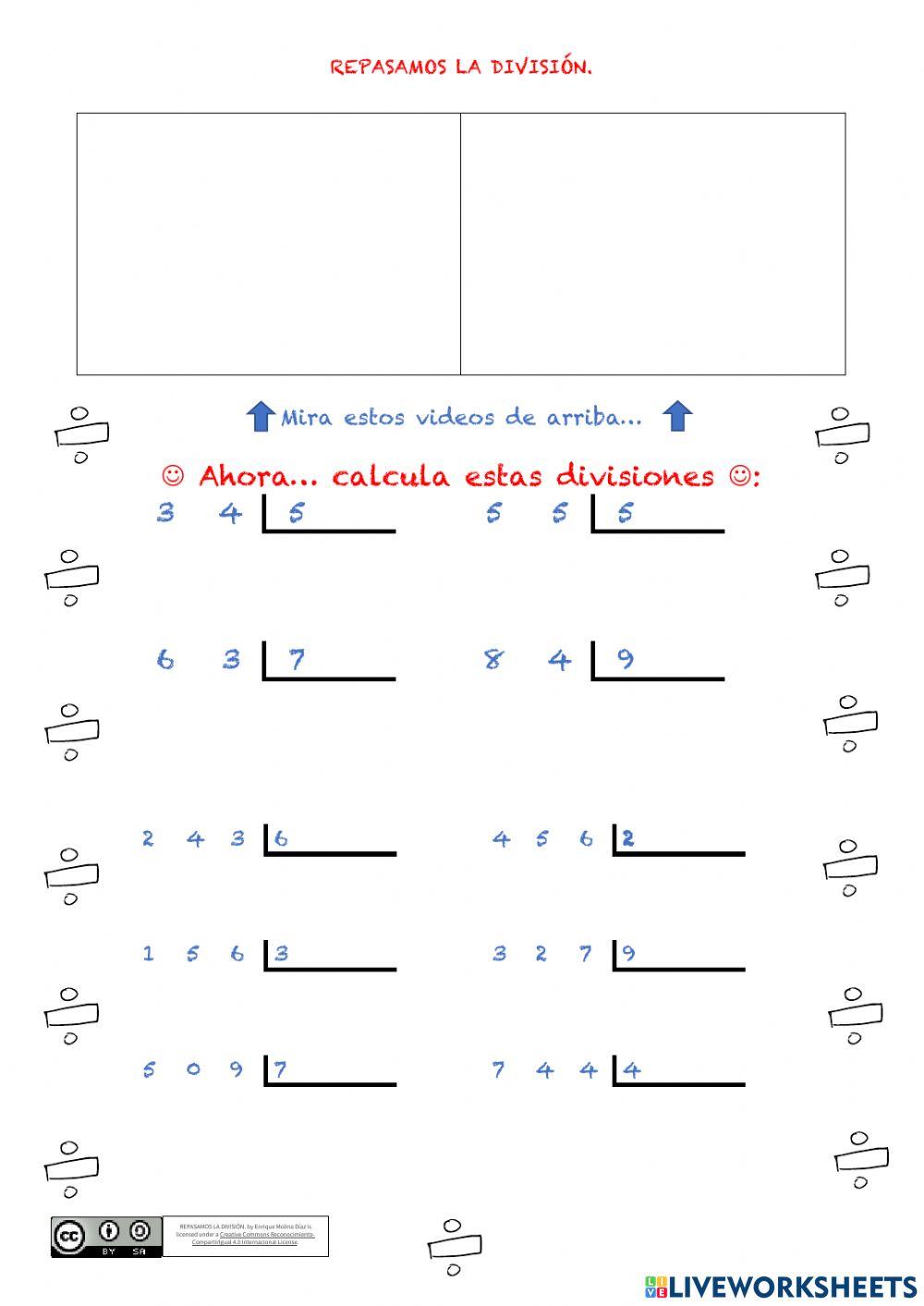 Repasamos la división