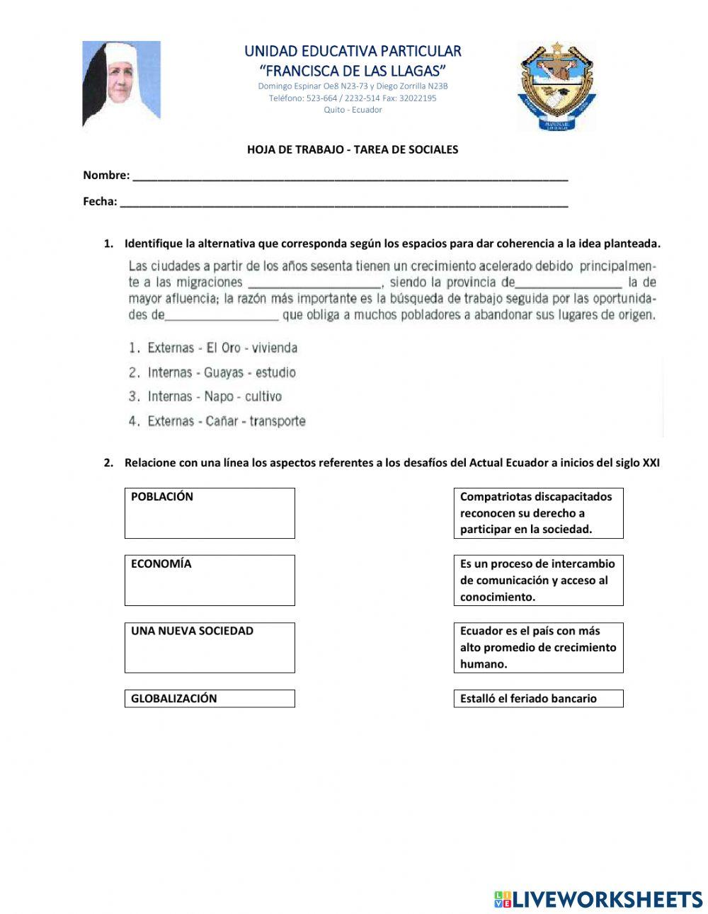 Los desafios del actual ecuador