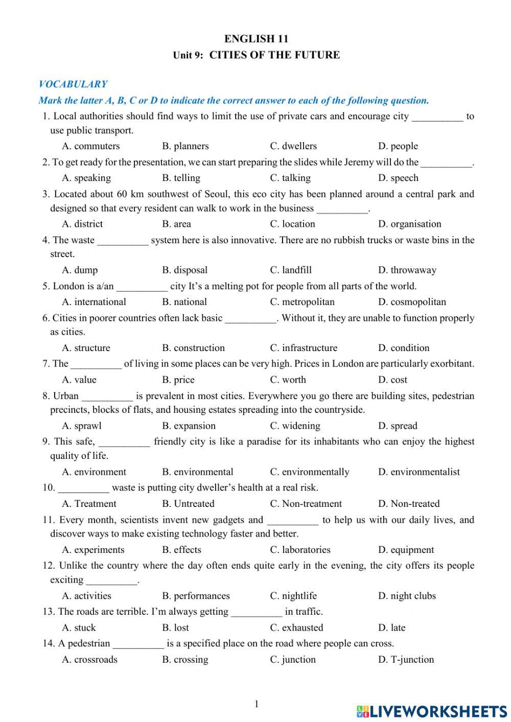 E11 - u9- vocabulary
