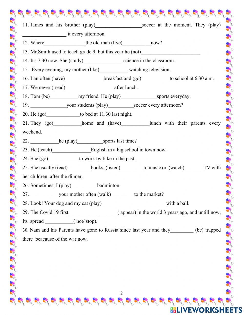 The present- past simple tense