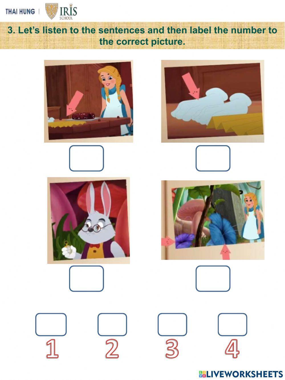 Rainbow-Worksheet about Alice's in the Wonderland