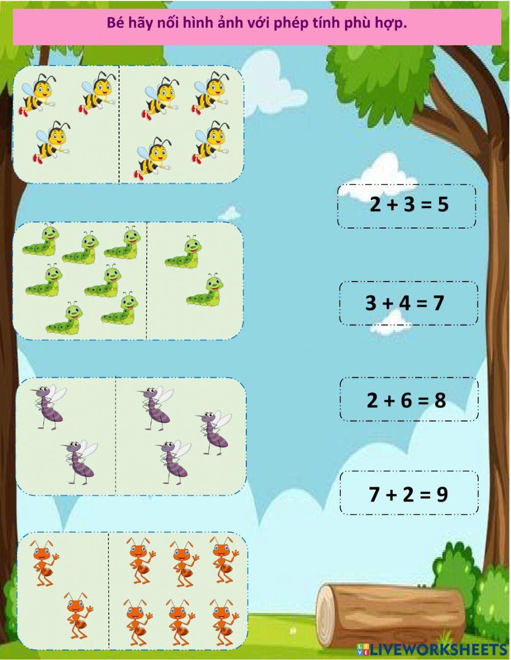 Phép tính cộng với những côn trùng