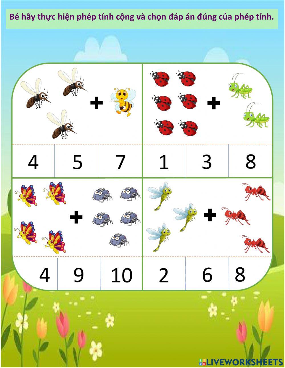 Phép tính cộng với những côn trùng