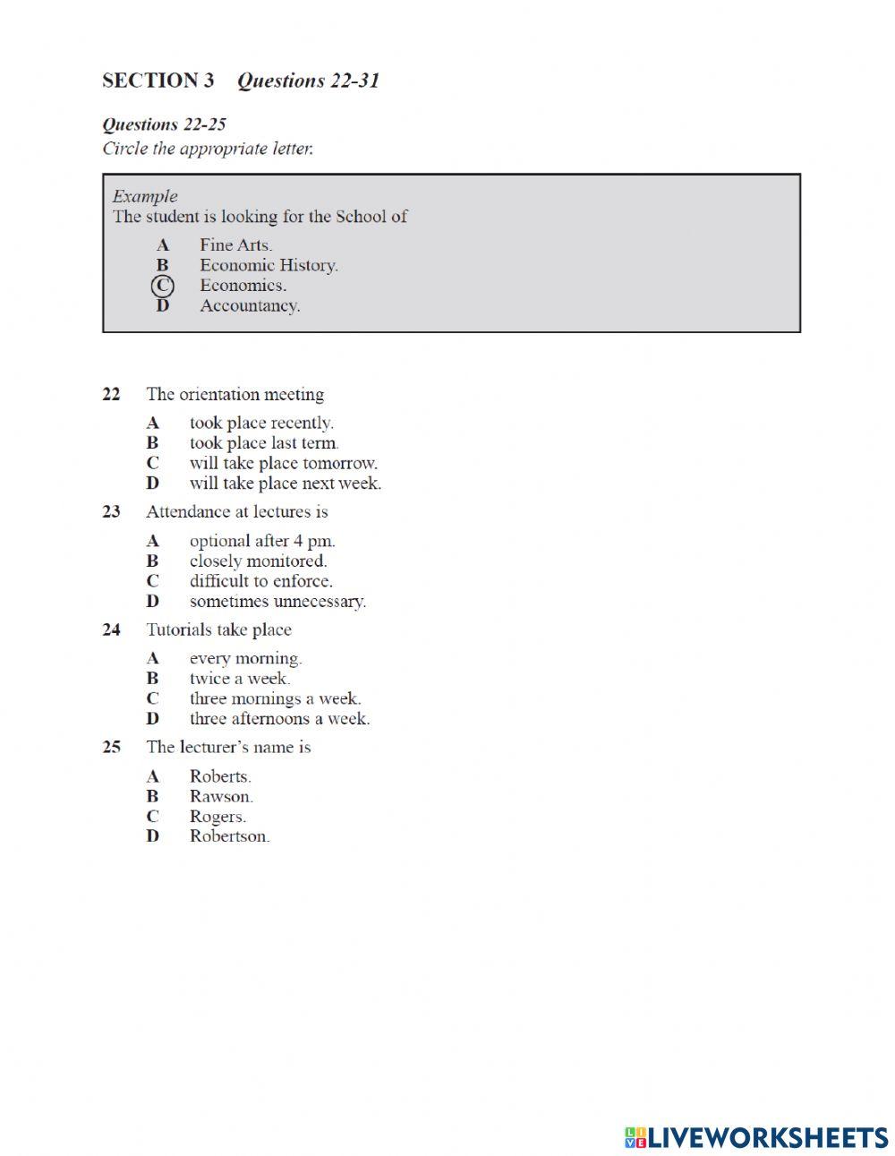 Ielts listening test 1(book 1 part 3)