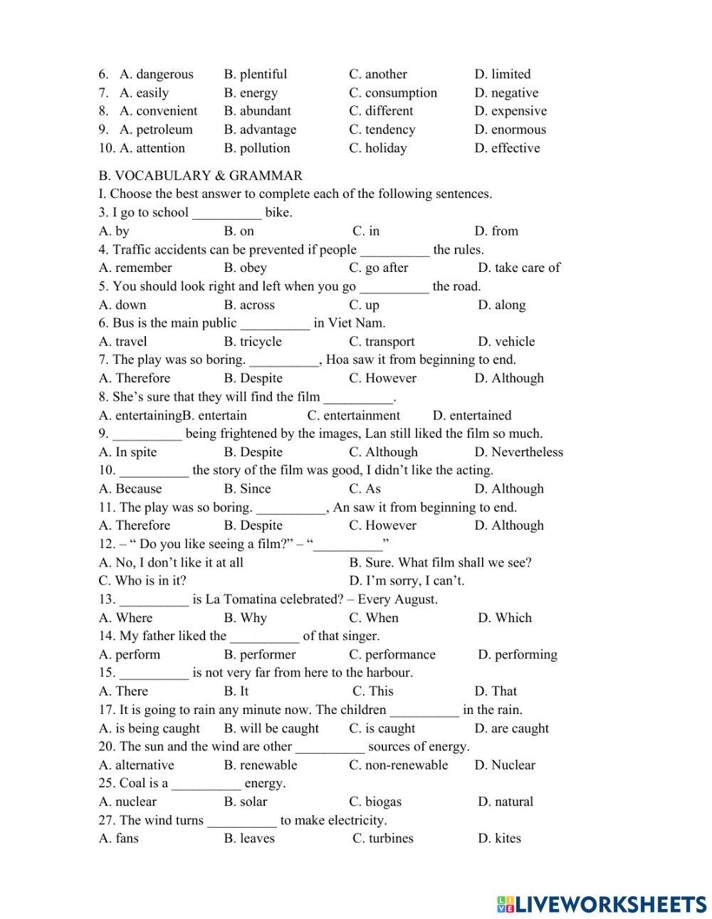 Mid term test grade 7