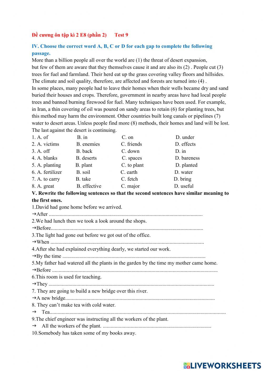 Đề cương ôn tập kì 2 E8 (phần 2)