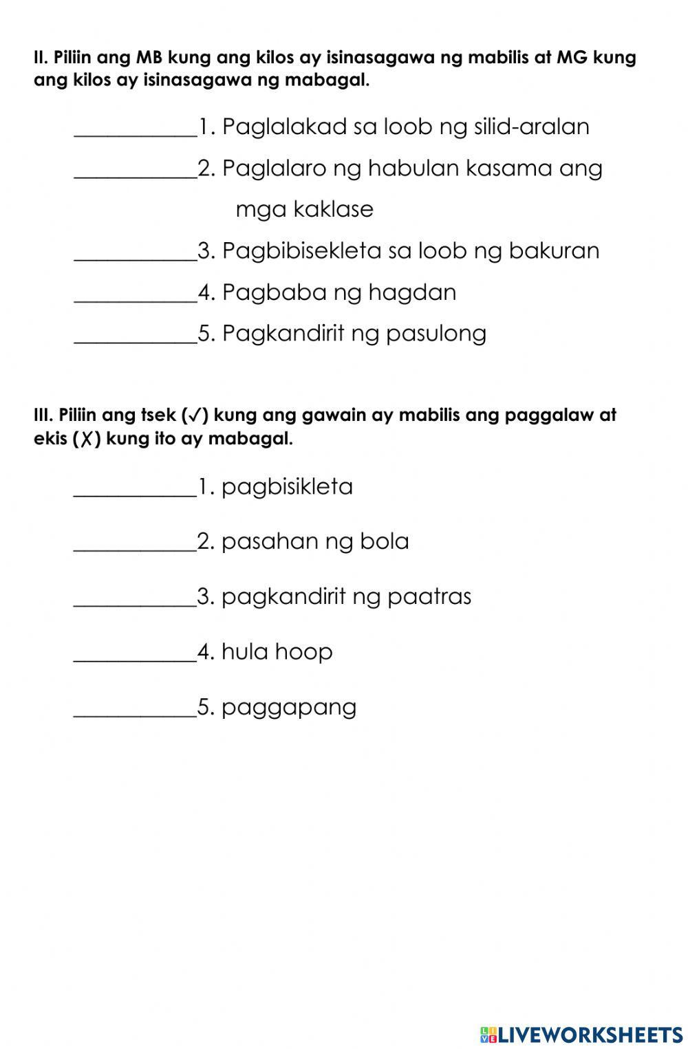 VES-MAPEH - P.E. Q3 Week 6