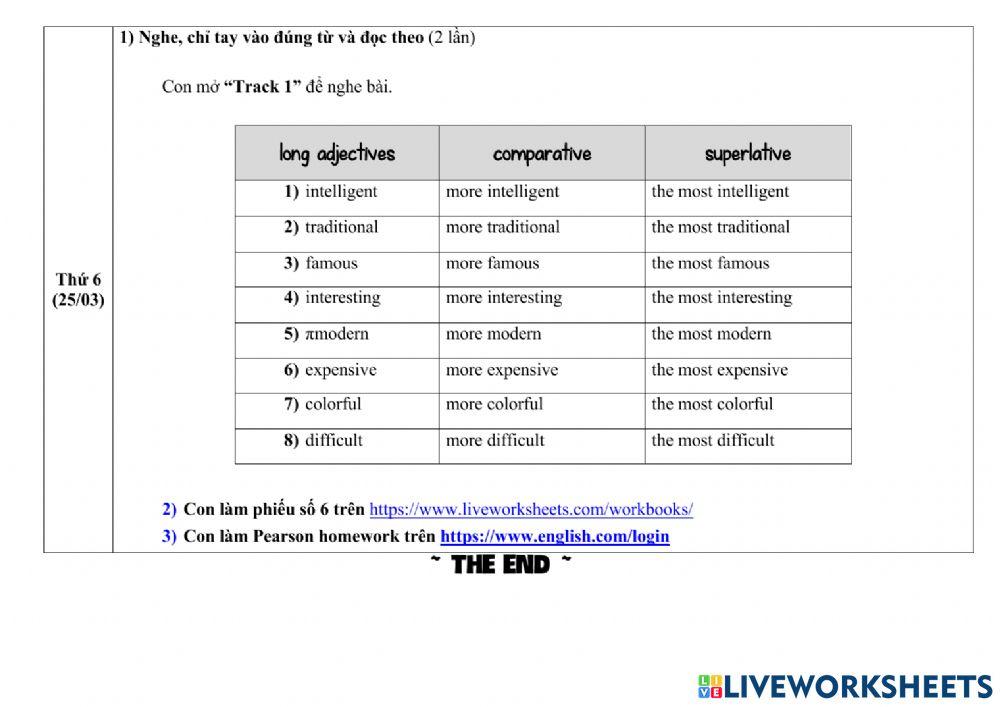 Phiếu giao bài tuần 33 - 3a4