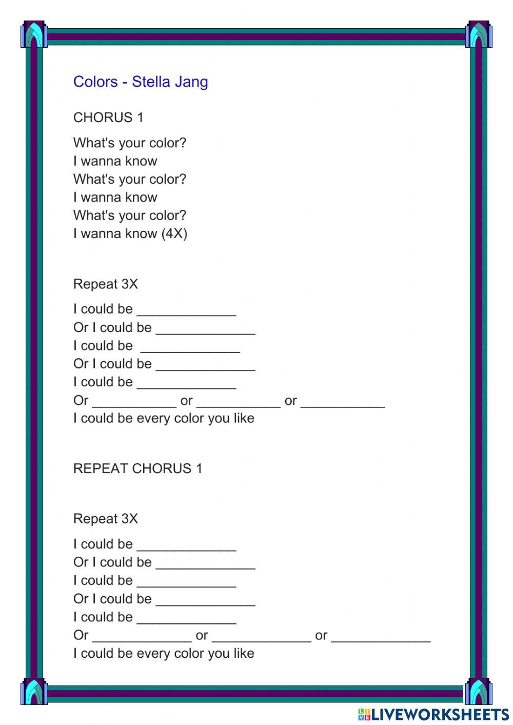 SONG: Colors by Stella Jang