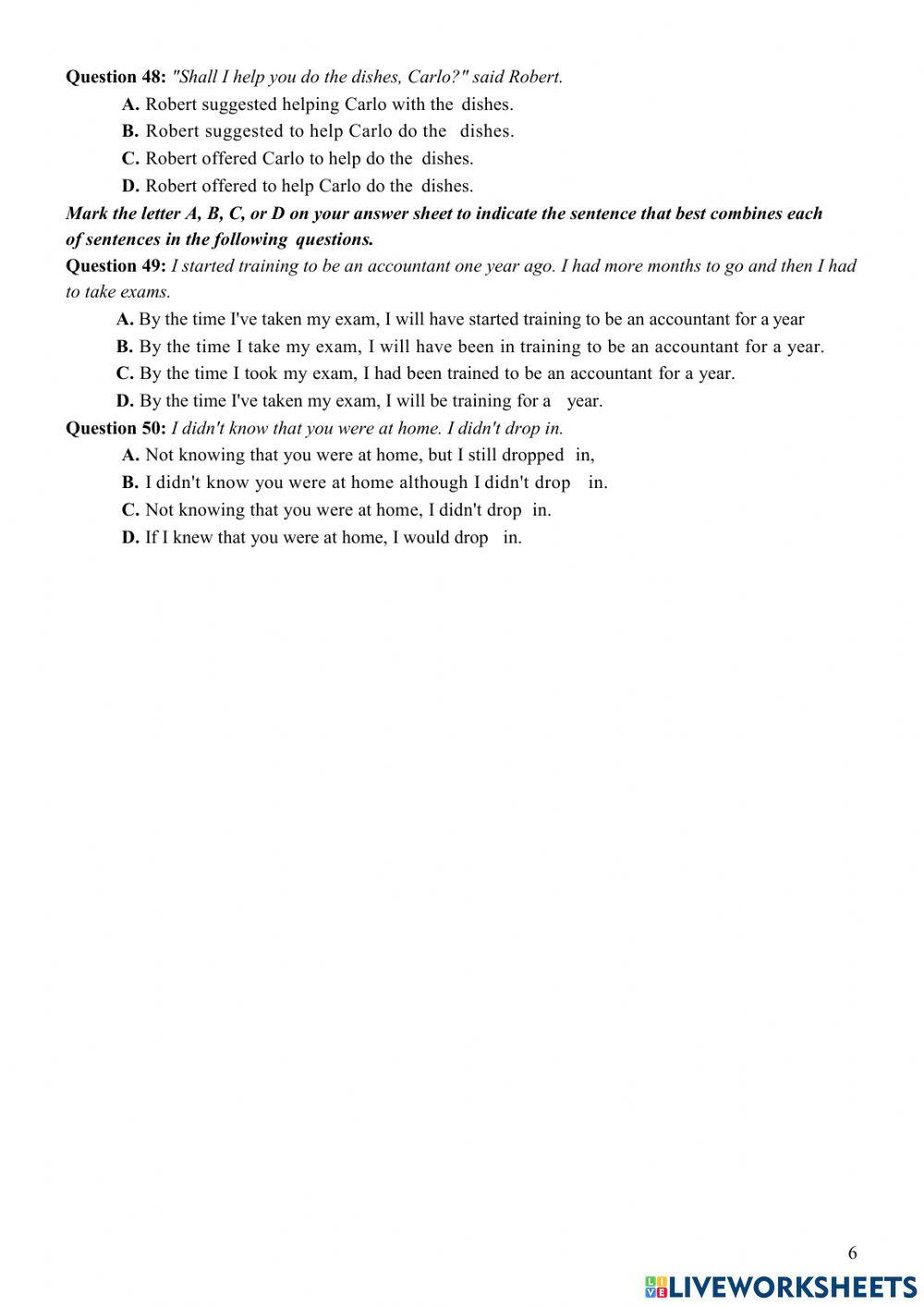 Đề ôn luyện THPT số 1