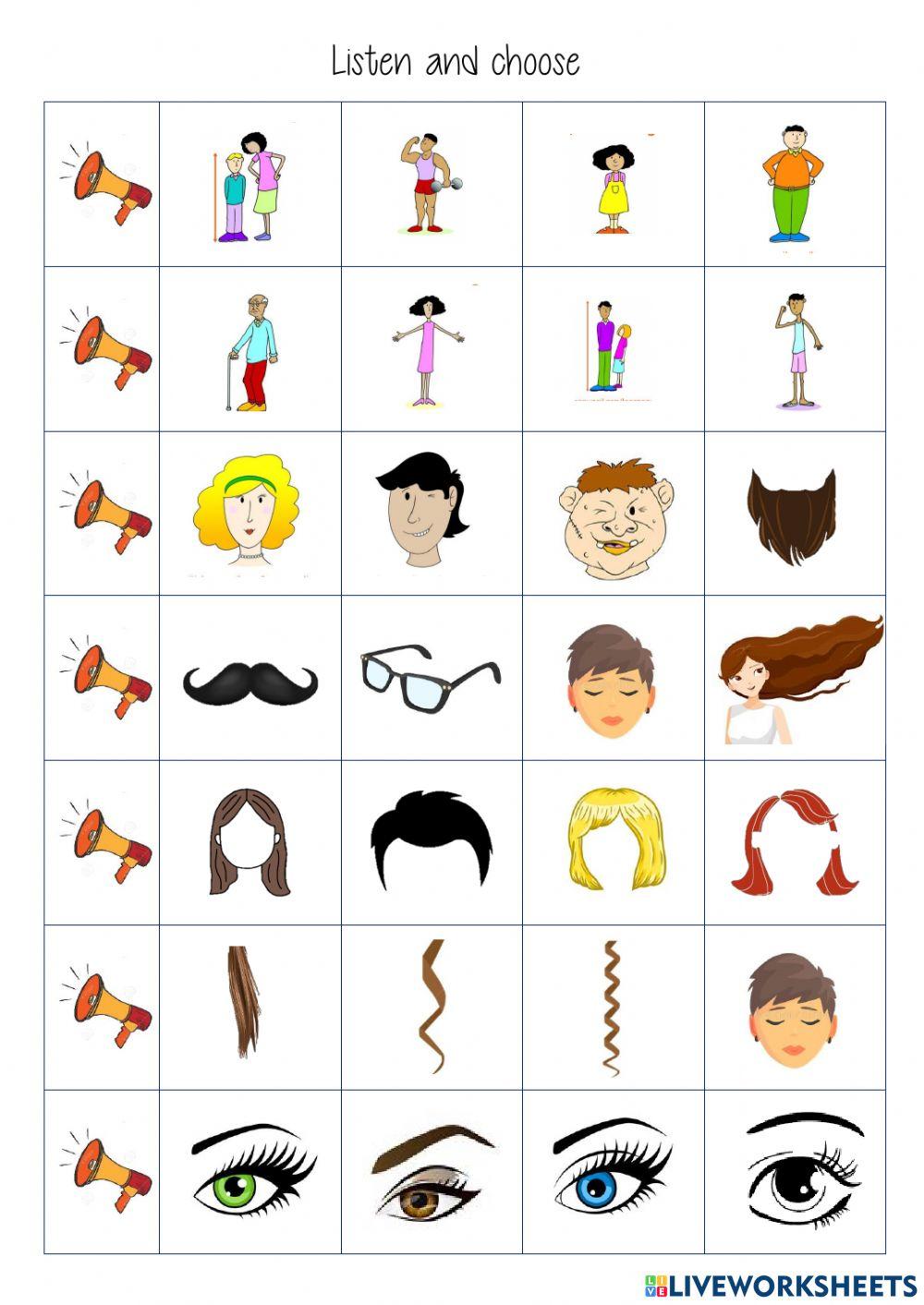 unit 5 listen and choose physical appereance