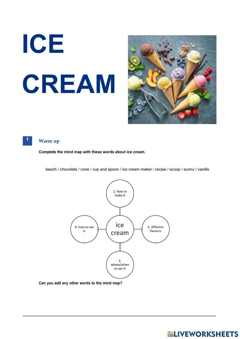 Ice cream - adverbs A2