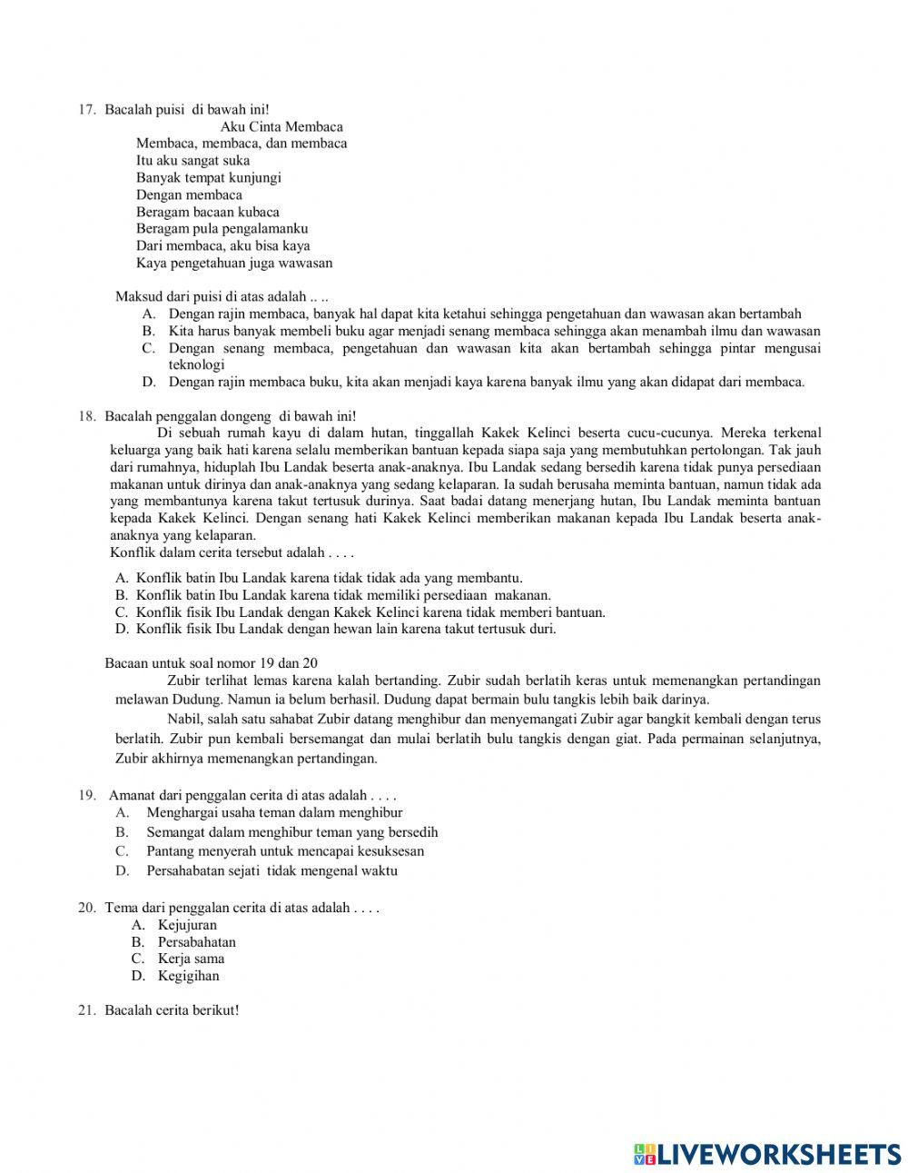 PAT 2022 Bahasa Indonesia Kelas 6