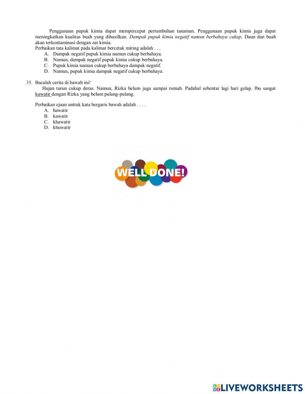 PAT 2022 Bahasa Indonesia Kelas 6