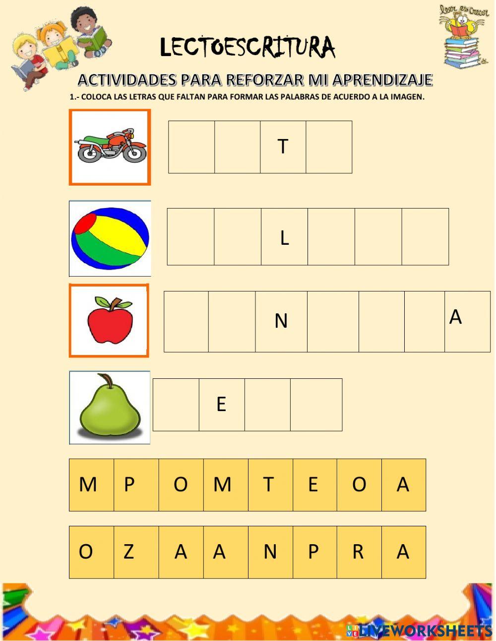 Ejercicios lectoescritura