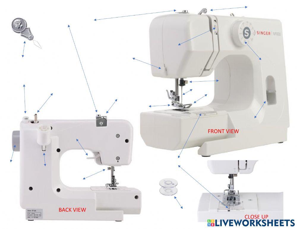 Singer M1000 Sewing Machine Diagram worksheet
