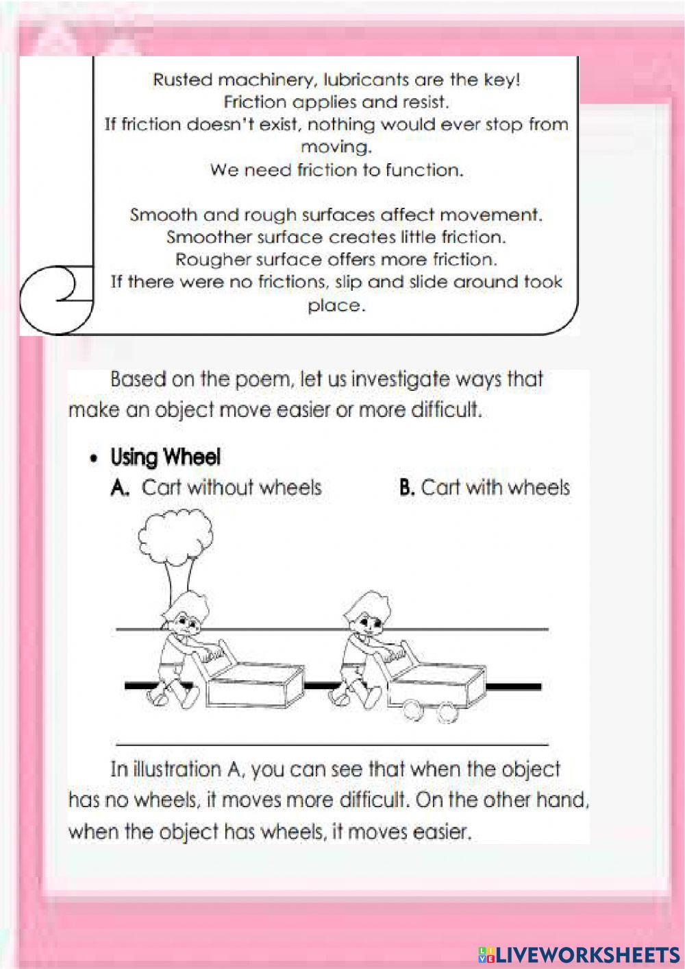 Ways that Make an Object Move Easier or More Difficult