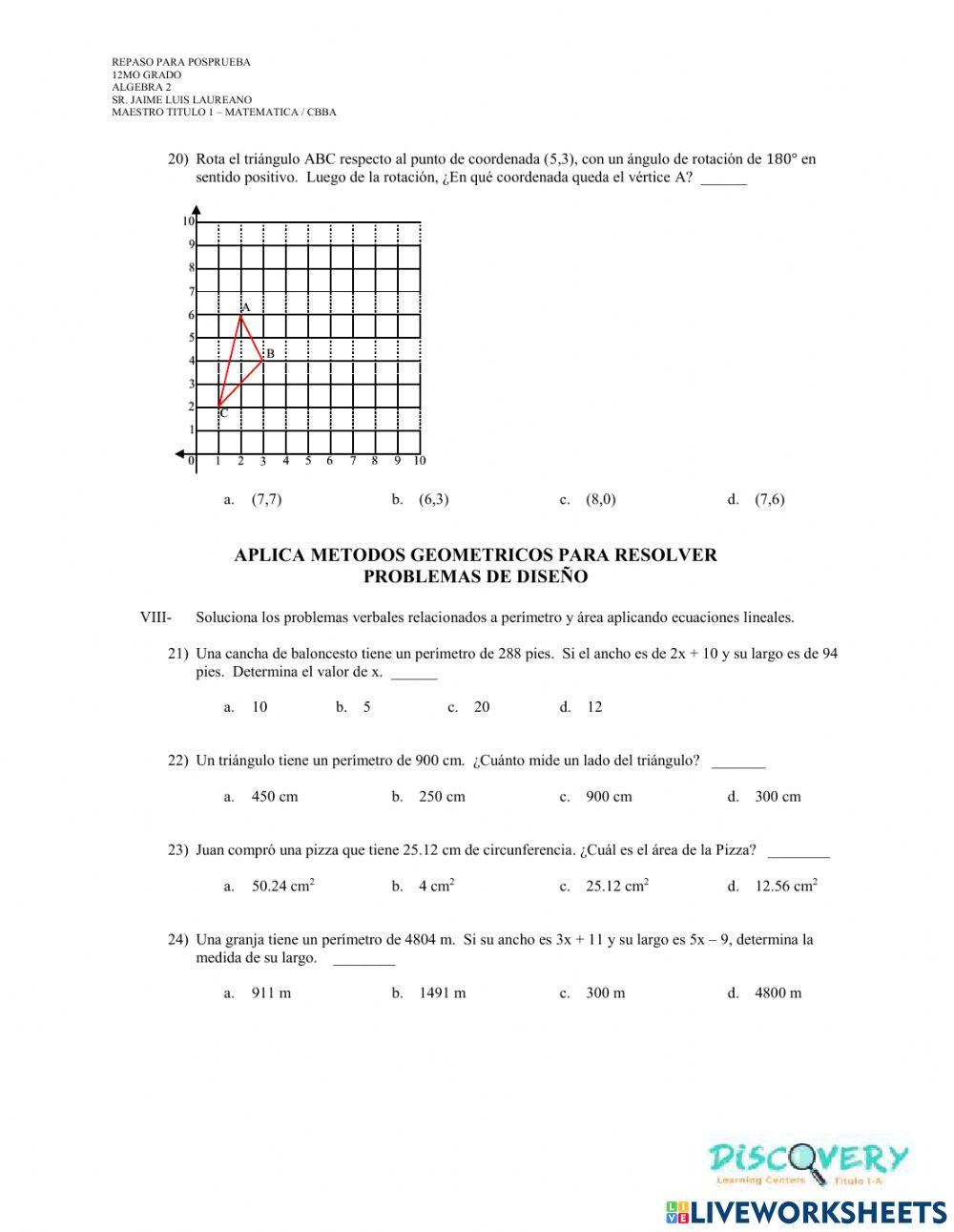 Repaso PosPrueba 9no Grado
