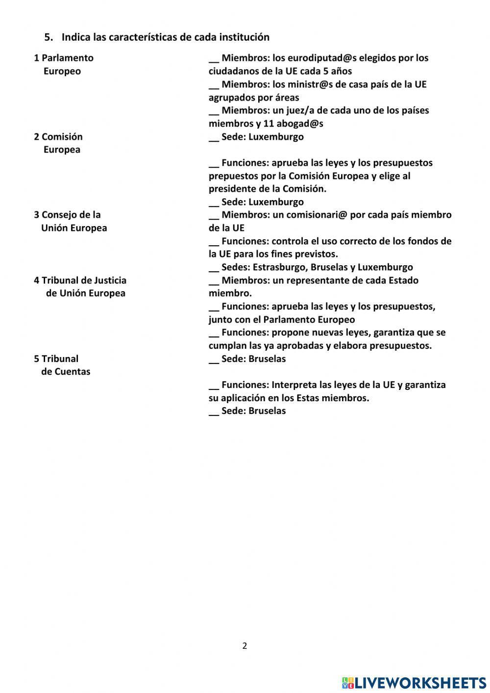 Las Instituciones de la Unión Europea