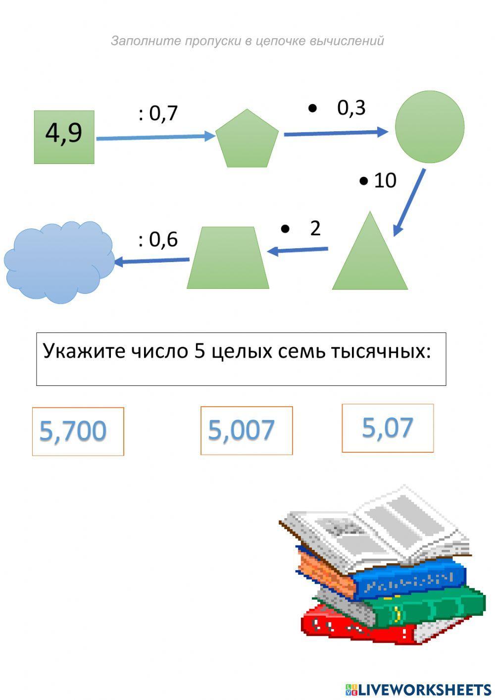 Деление десятичных положительных дробей