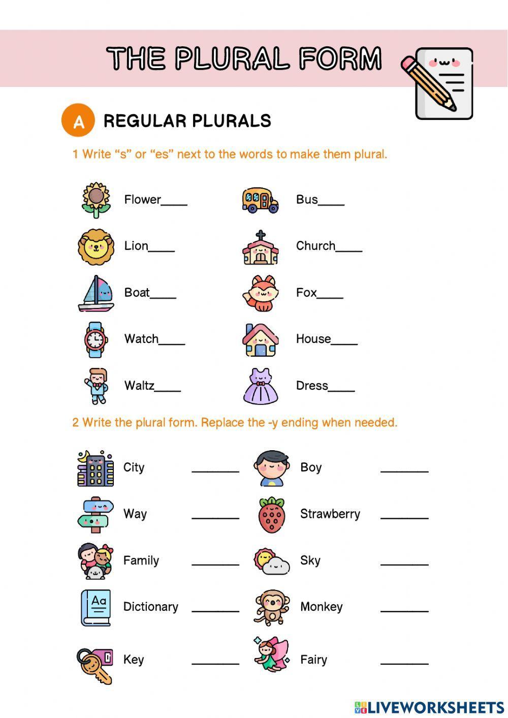 Plural form worksheet