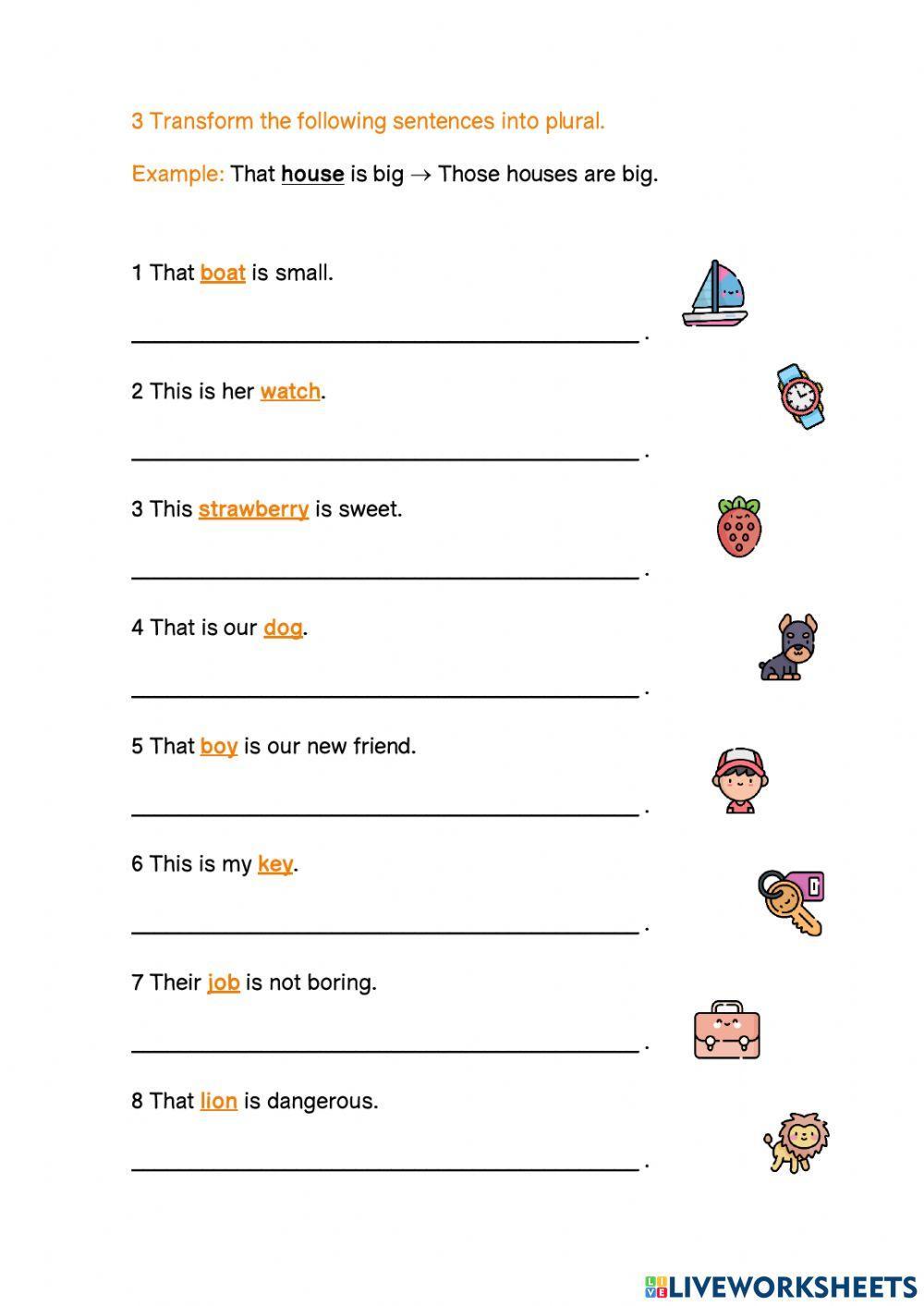 Plural form worksheet