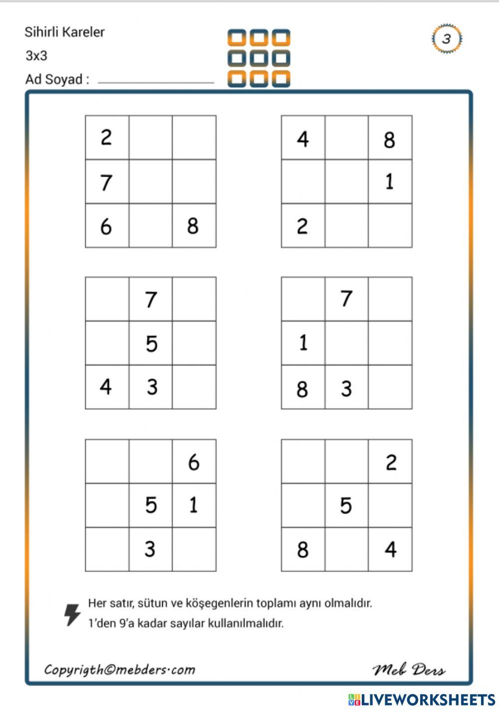 Si̇hi̇rli̇ kareler