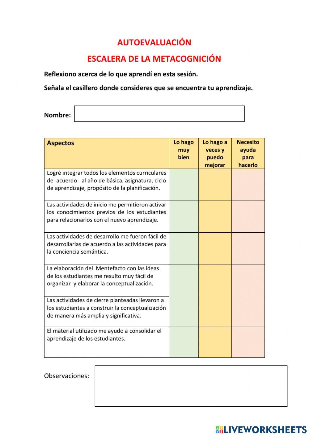 Autoevaluación semántica