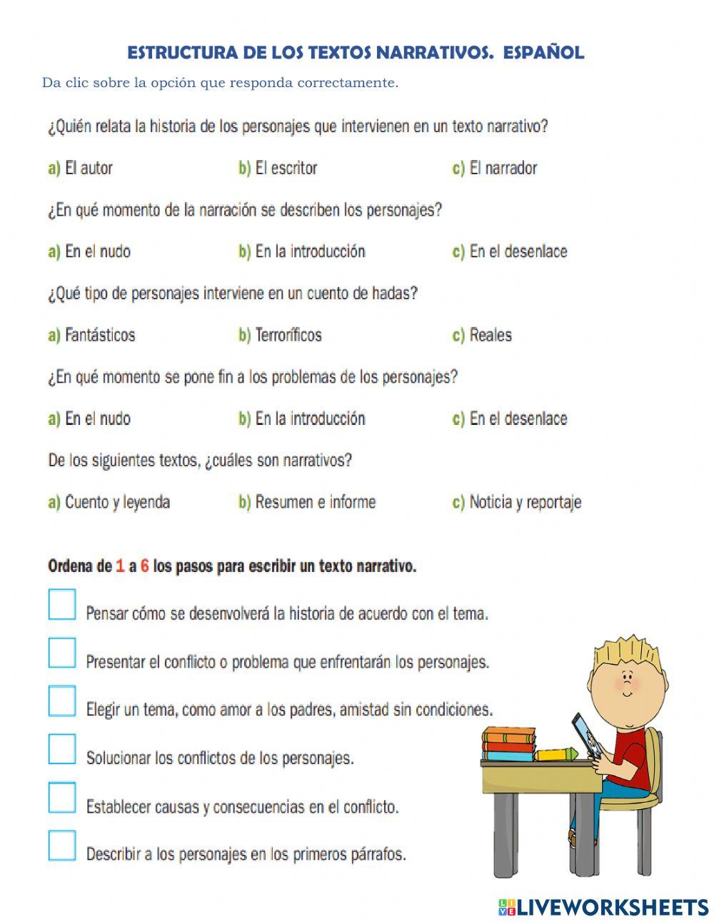 Estructura de los textos narrativos
