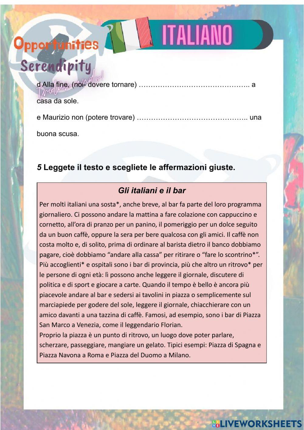 Progetto italiano clase 18