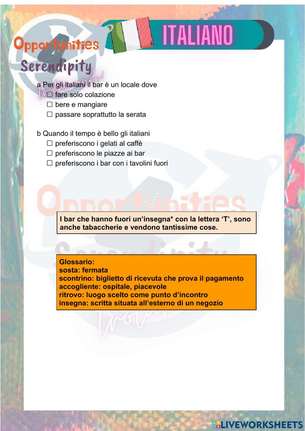 Progetto italiano clase 18