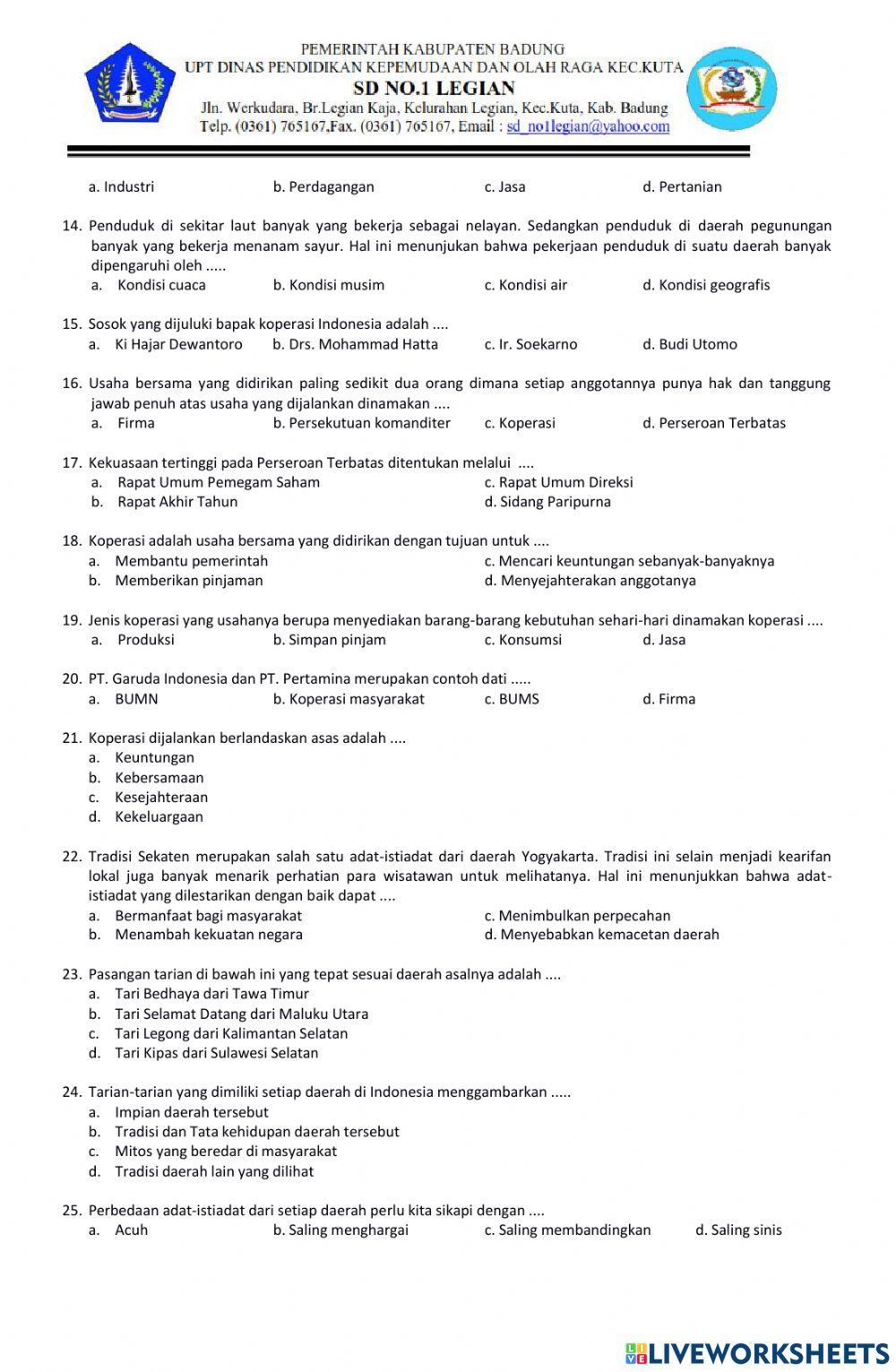 Ulangan tema 8 sub 2