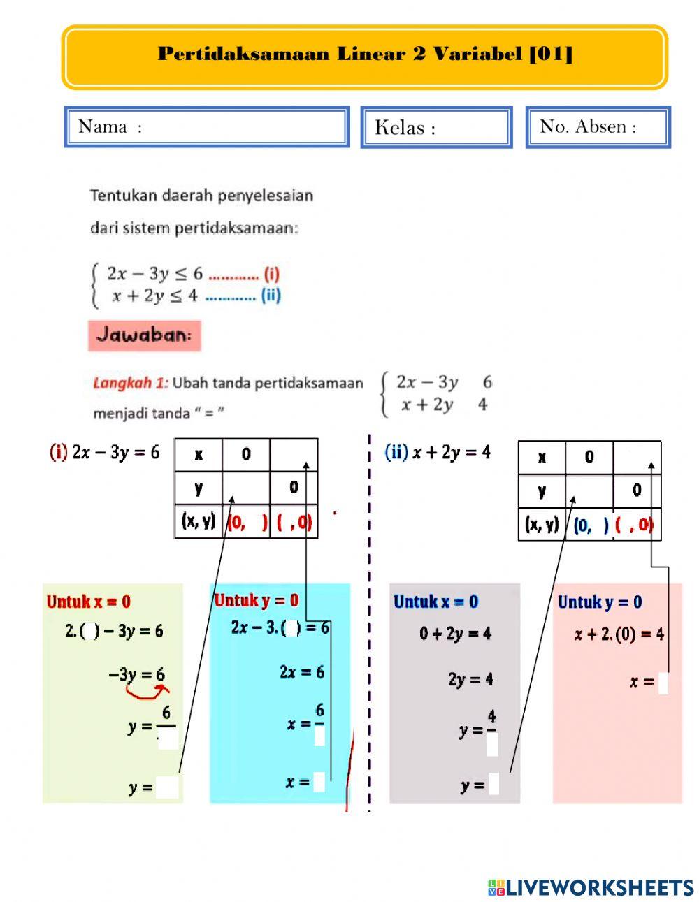 Pertidaksamaan linear 2