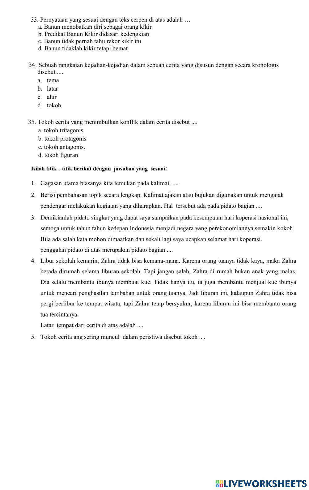 Soal bahasa Indonesia