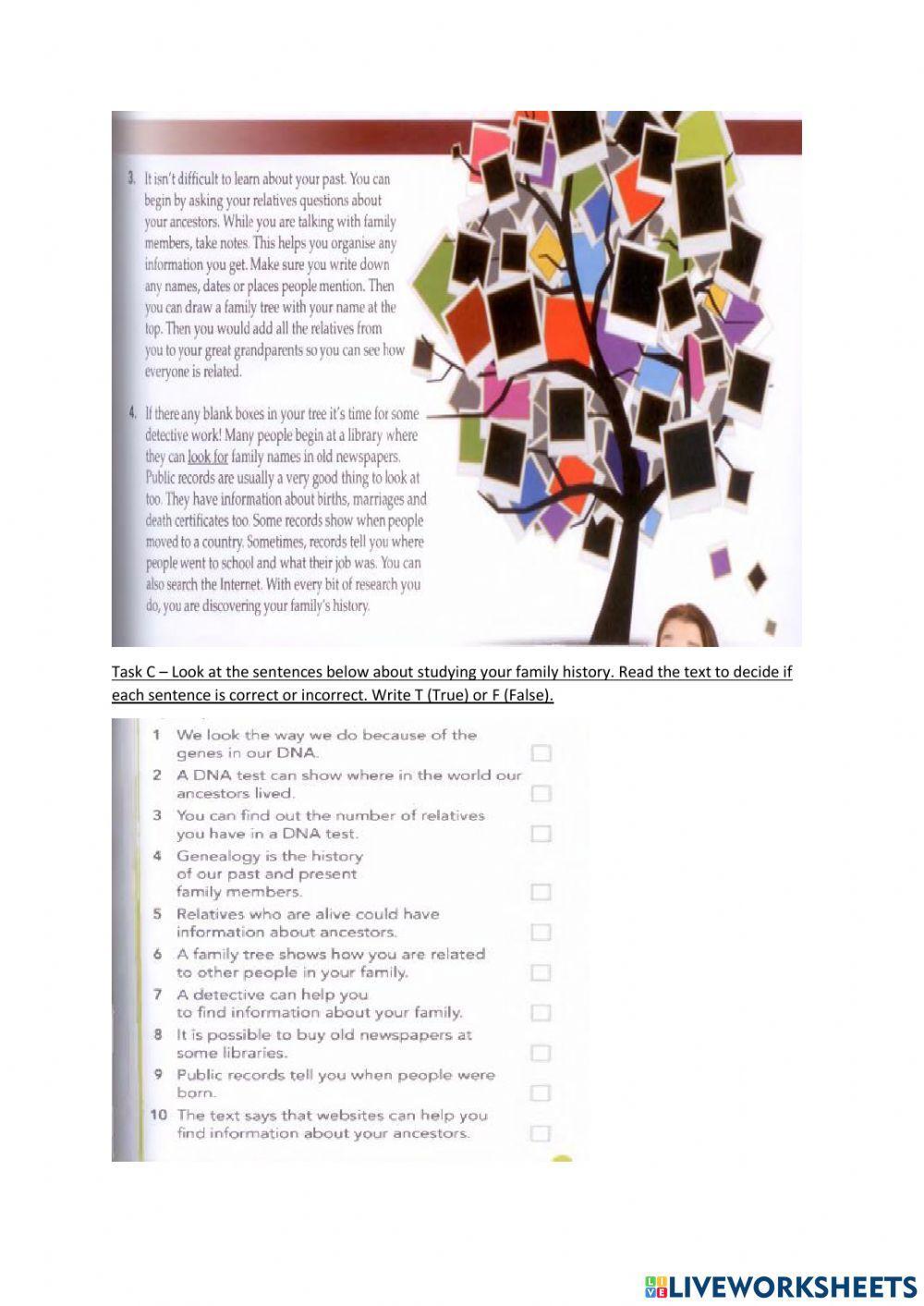 Form 3 Unit 1 Reading - Family Ties