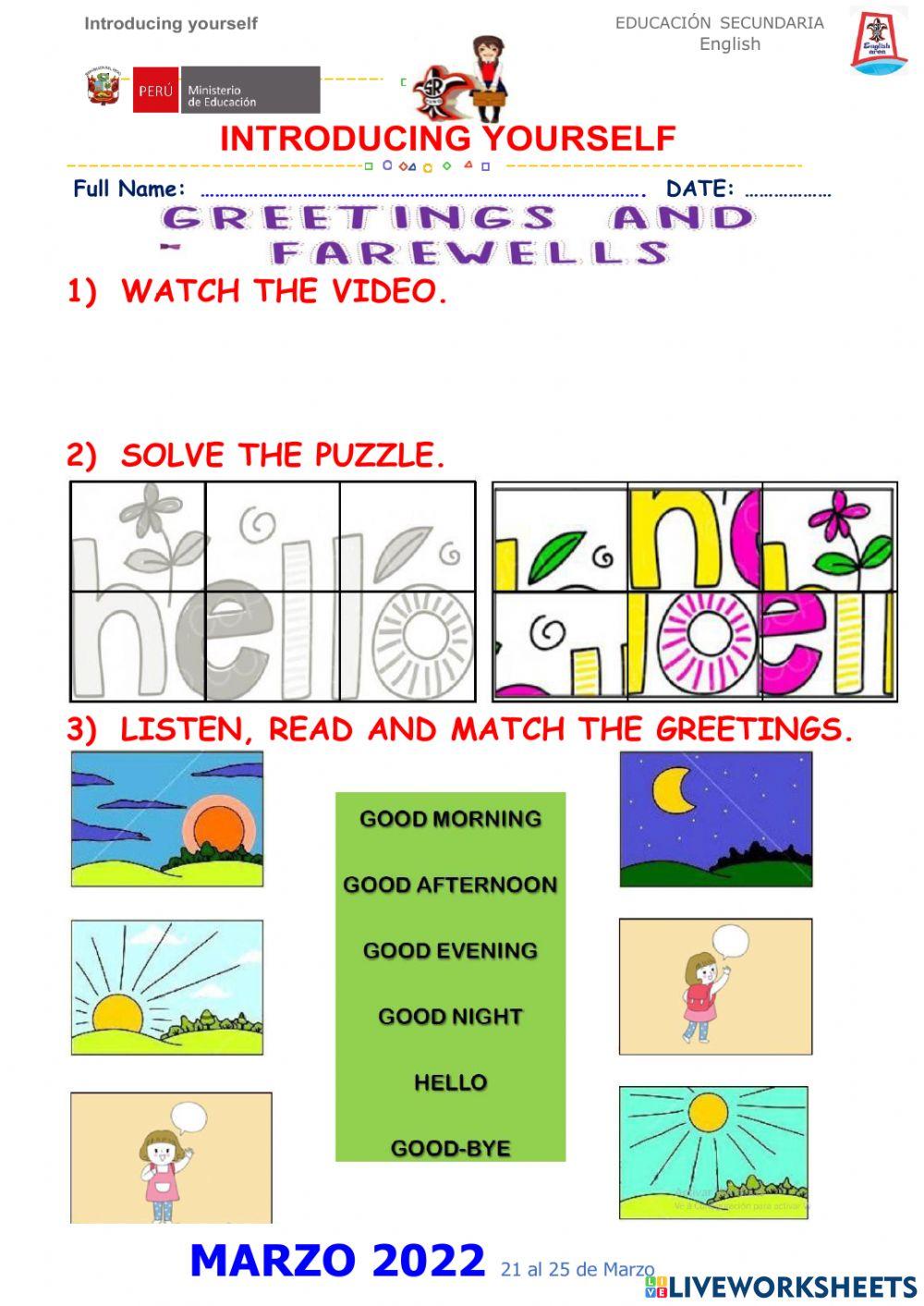 Introducing yourself