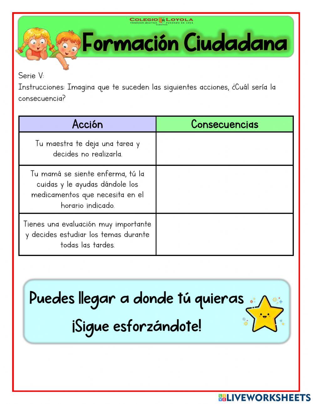 Evaluación - Formación ciudadana