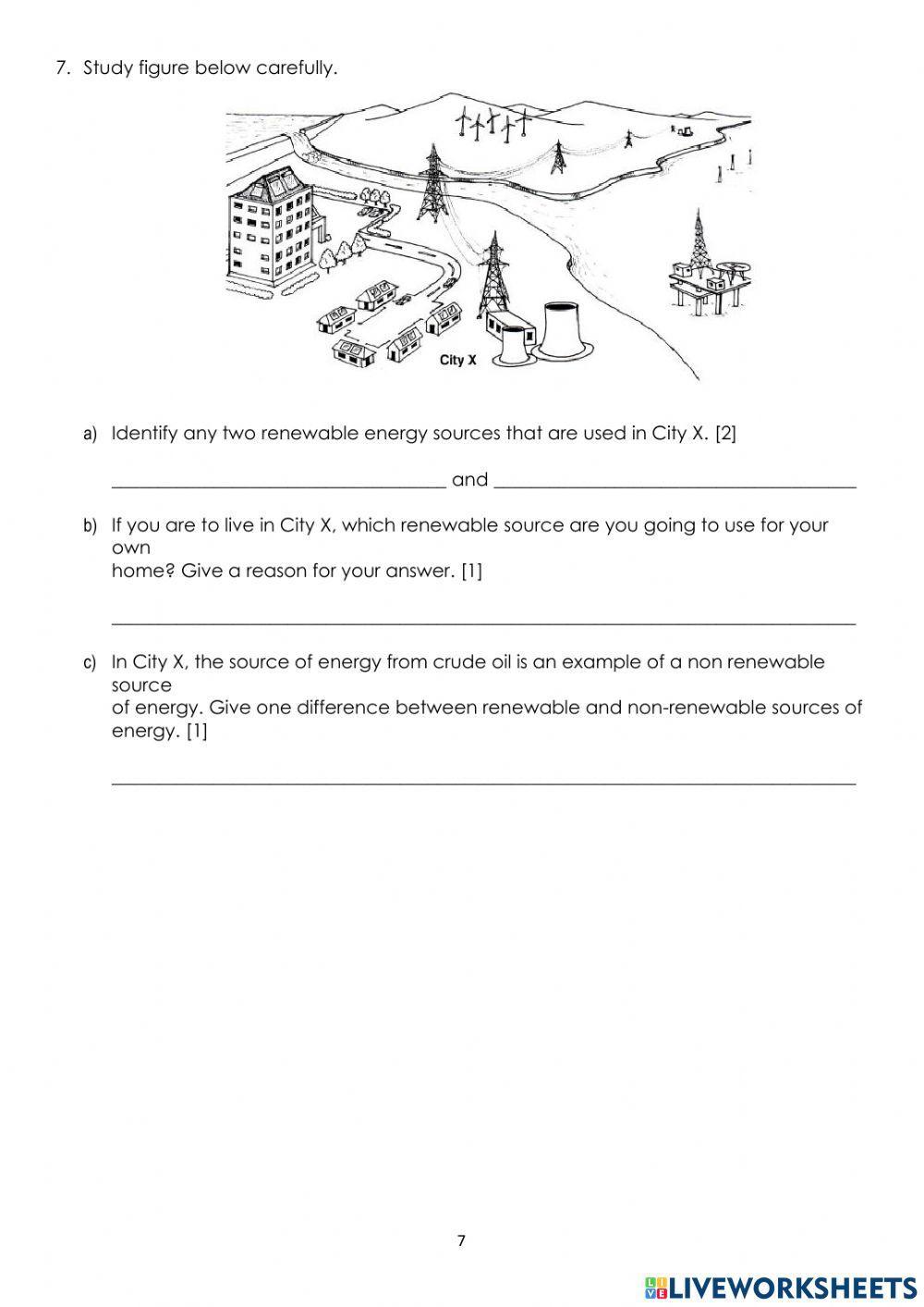 Science - 7 - Energy worksheet