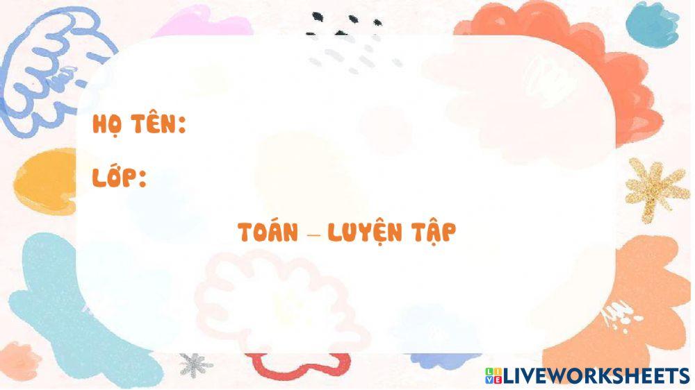 Toán Luyện tập