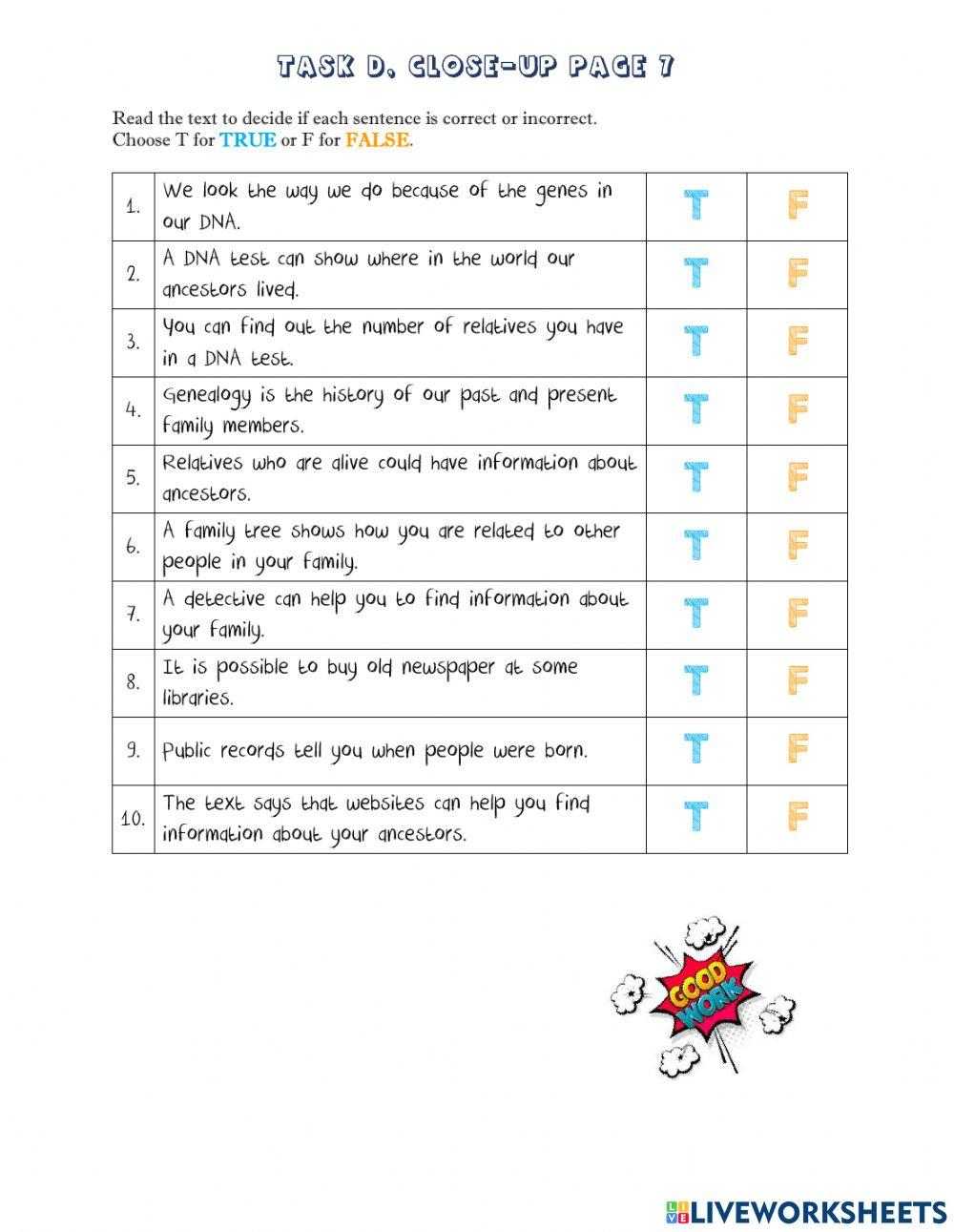 TASK D CLOSE-UP page 7