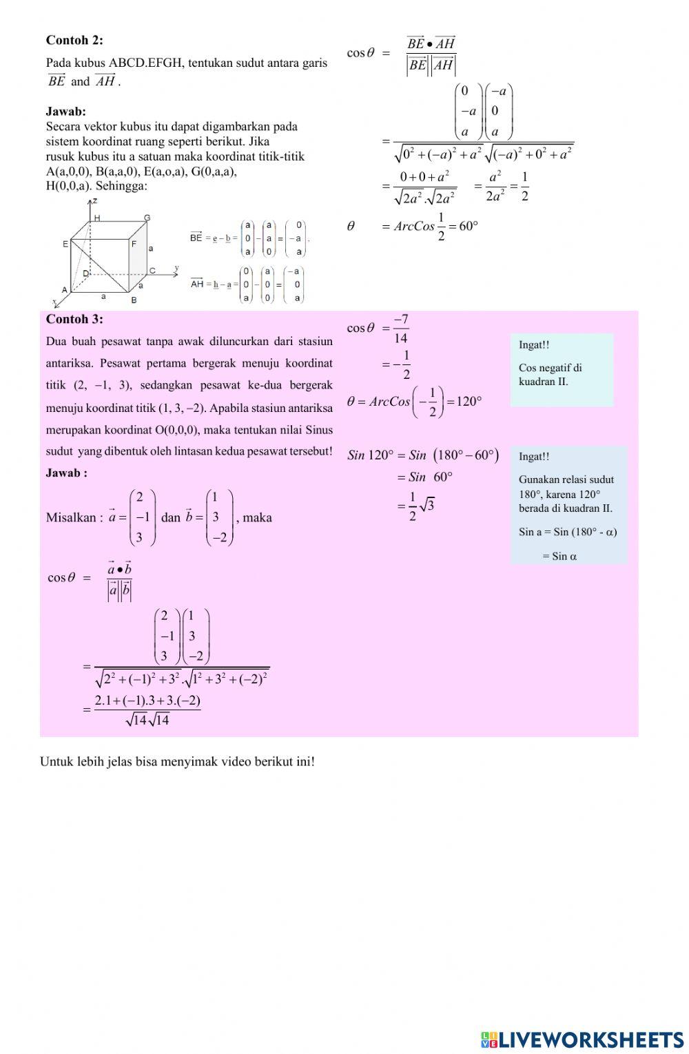 Sudut Antara Dua Vektor
