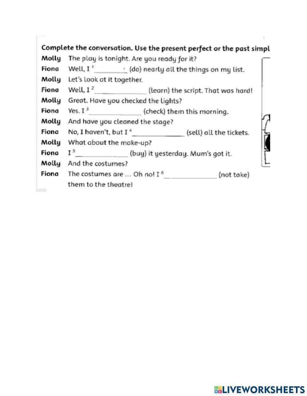 Conversation about present perfect clearance
