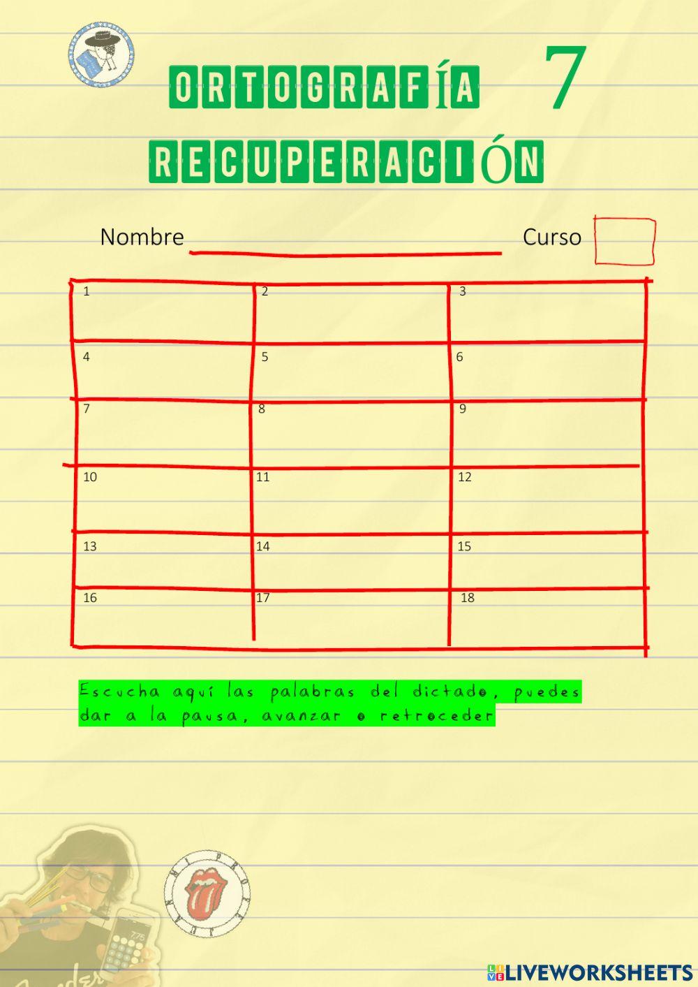 Ortografía de recuperación 7