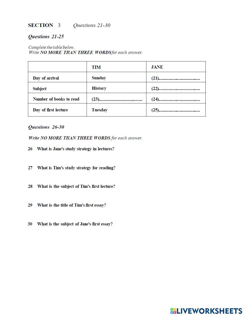 Ielts listening test 1(book 2 part 3)