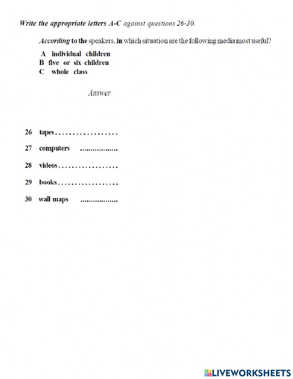 Ielts listening test 2(book 2 part 3)