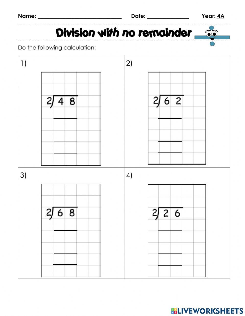 Division with no remainder