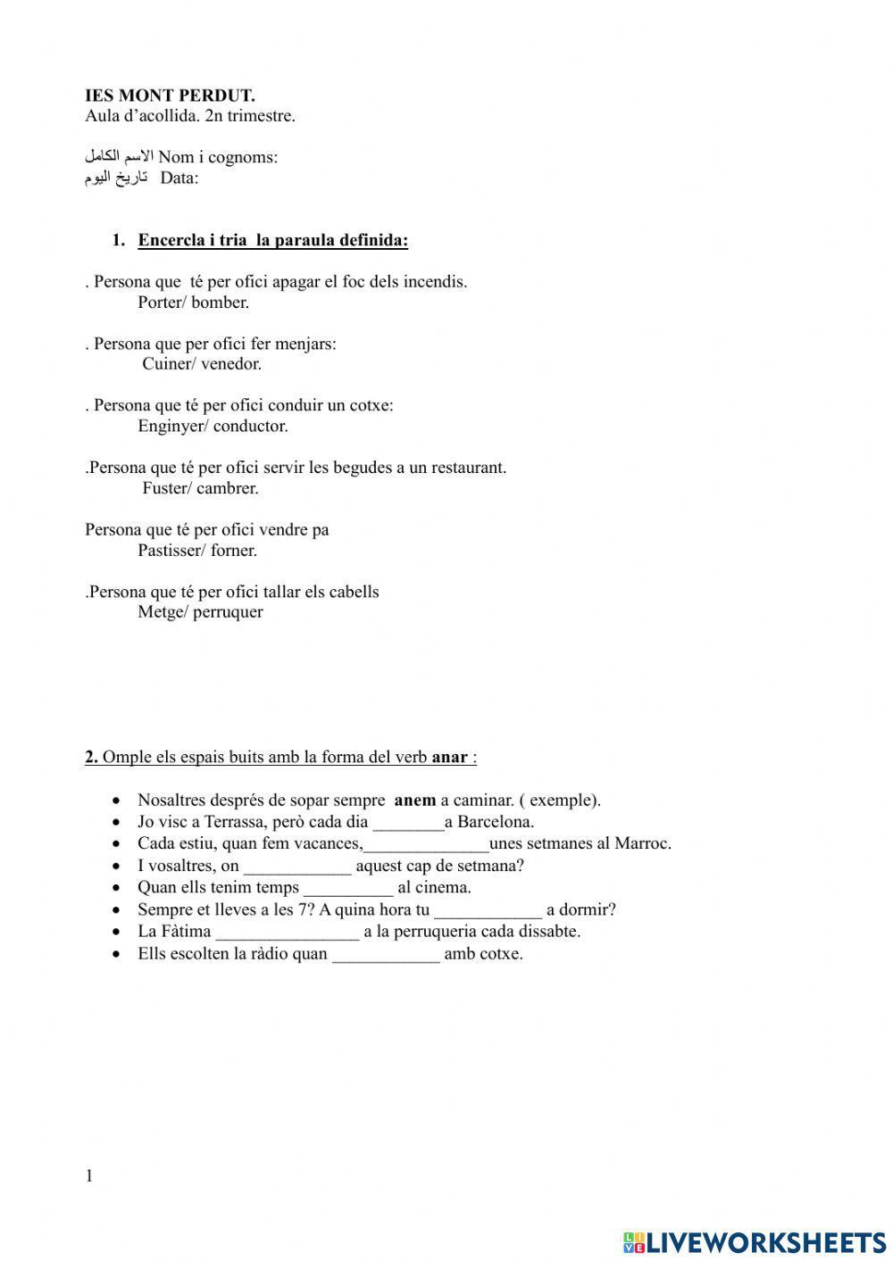 Prova  escrita  acollida