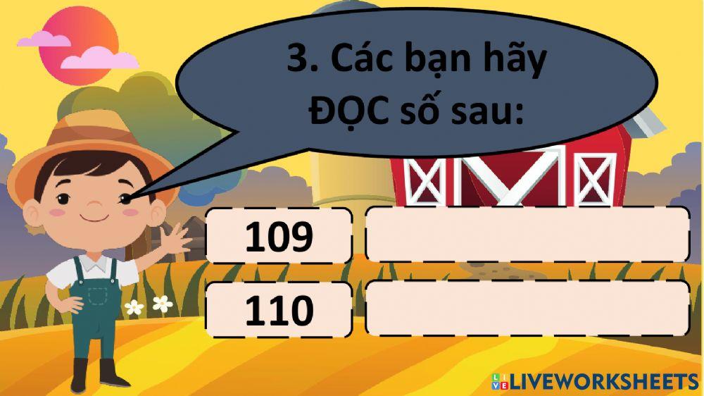 Các số từ 101 đến 110