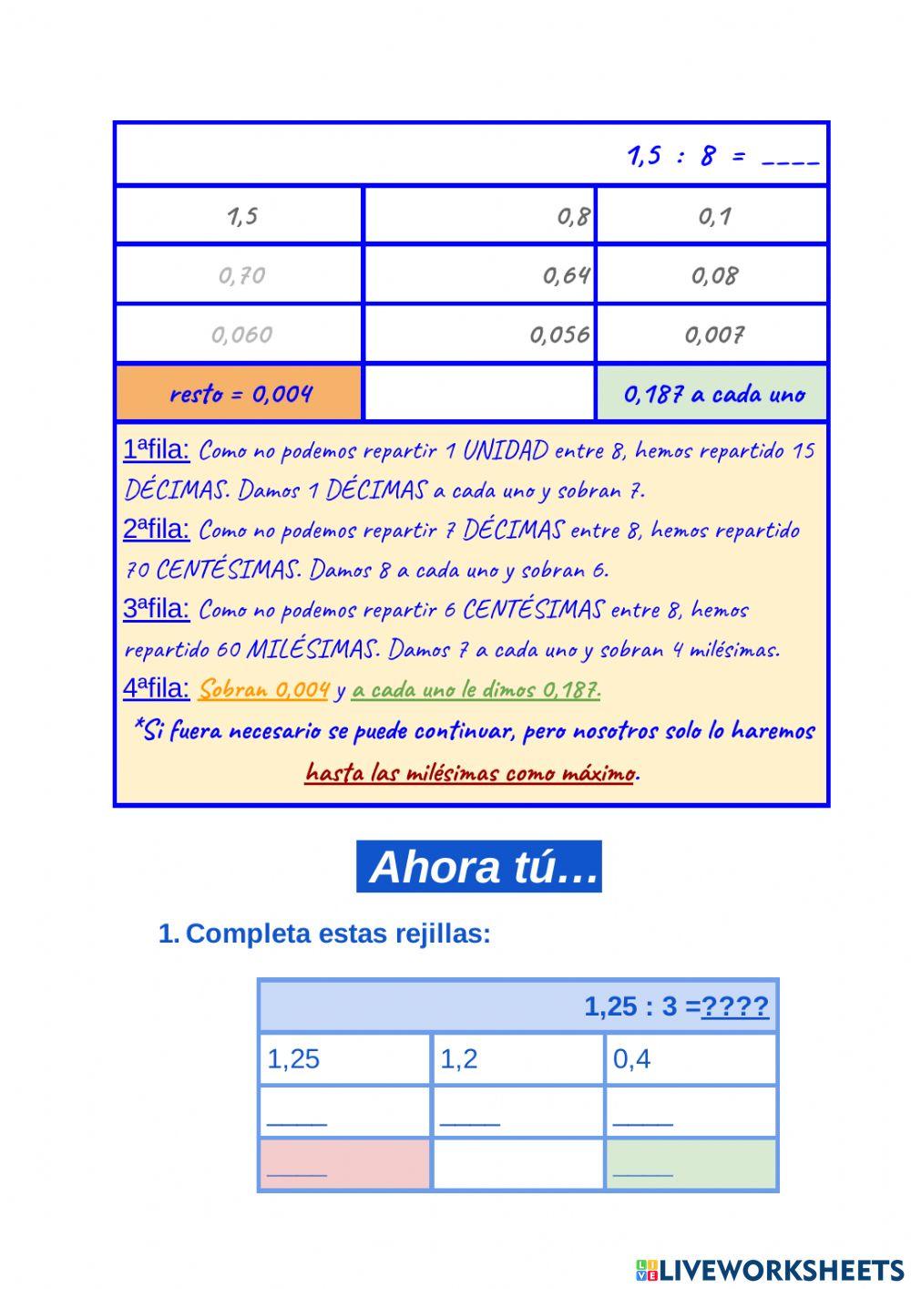 División abn múmero menor entre número mayor con decimales